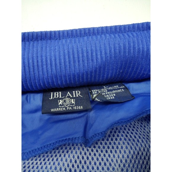 80's J.Blair Women’s Blue Hooded Nylon Jacket Zip Large Hiking Packable - Picture 4 of 5